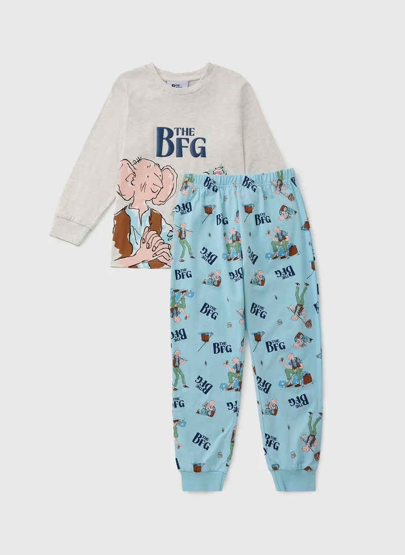 ماتلان Boys White BFG Long Sleeve Pyjama Set